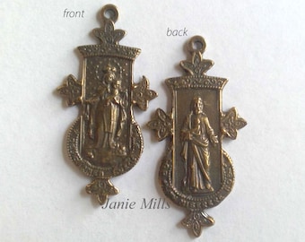 Charm Pendant Medal Miraculous Mary Bronze