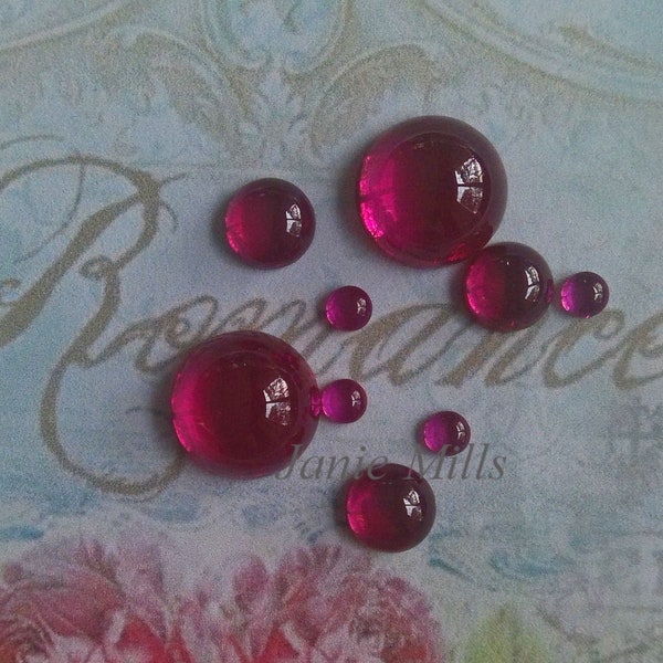 Ruby Red Corundum Lab Created Round Cabochon 3mm, 4mm, 5mm, 6mm, 8mm or 10mm