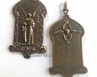 Ciondolo Medaglia Angelo Custode Francia Bronzo