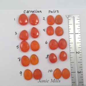 Karneol Cabochon Rosenschliff Wahl 1 - 10 Paar