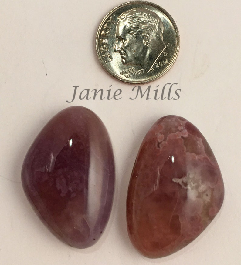 Royal Aztec Agate cabochons sold as a pair