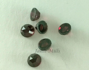 Garnet rose cut cabochon round 4mm 6mm or 8mm