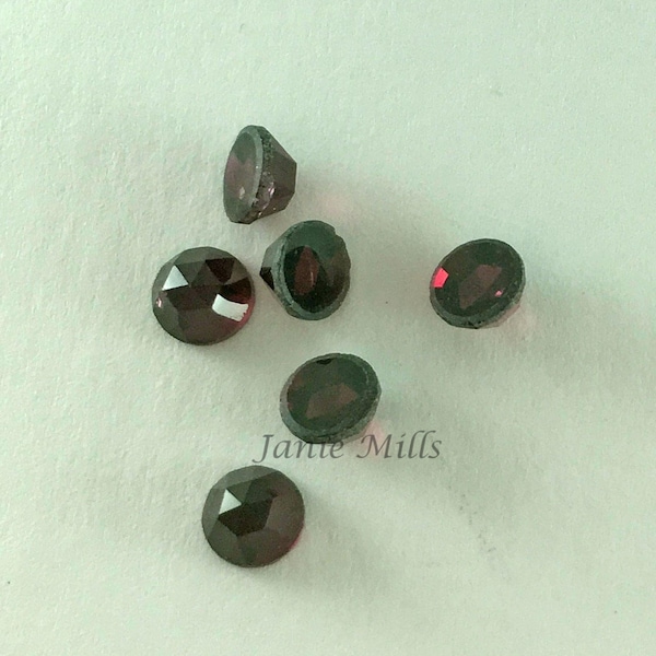 Garnet rose cut cabochon round 4mm 6mm or 8mm