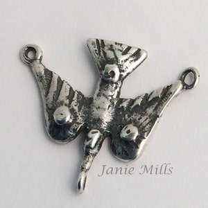 Rosary Center Link Flying Dove of Peace Bronze or Sterling Silver