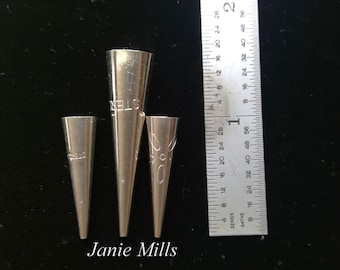 Sterling Silver Cone Bolo Tips, Patterned or Plain, Jewelry Making (Set of 2+)