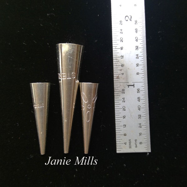 Sterling Cone Bolo Tip with Pattern or Plain 1 inch