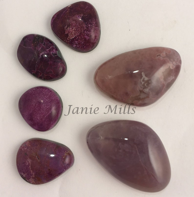 Royal Aztec Agate cabochons sold as a pair