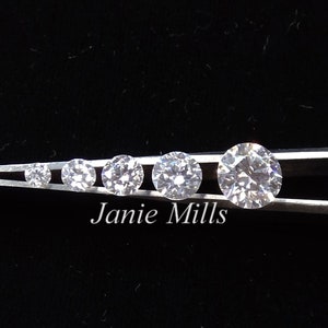 Moissanite Brilliant Round Cut D Color Clarity Grade VVS1 GRA Certified 3mm 4mm 5mm 6mm  8mm and 10mm