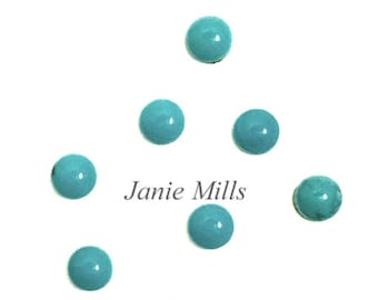 Turquoise Campitos 3 mm cabochons pkg of 2