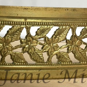Lamp Banding Brass 1 1/4&quot; pierced floral Leaves Metal Craft Texture for Rolling Mill