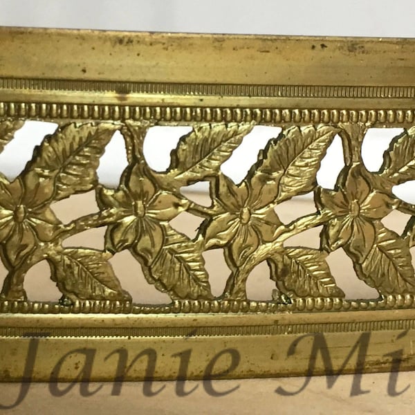 Lamp Banding Brass 1 1/4" pierced floral Leaves Texture for Rolling Mill