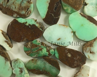 Chrysoprase Slices Bead or Cabochon pkg of 2
