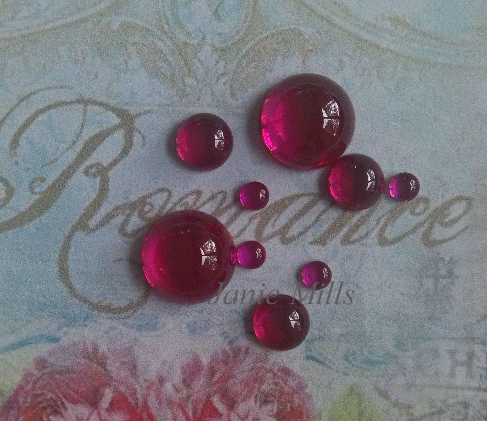 Ruby Red Corundum Lab Created Round Cabochon 3mm, 4mm, 5mm, 6mm, 8mm or 10mm