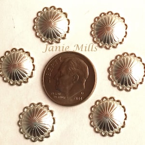 Sterling Concho 13 mm round stamped pkg of 2 or more