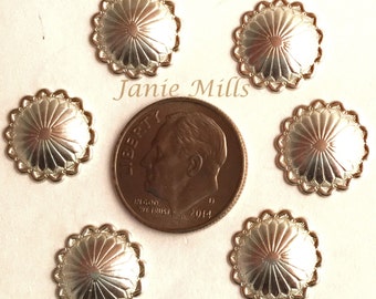 Sterling Concho 13 mm round stamped pkg of 2 or more