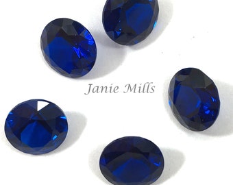 Sapphire Blue Spinel Synthetic faceted gemstone round 3mm 4mm 5mm 6mm 8mm 10mm 13mm 15mm or 18mm