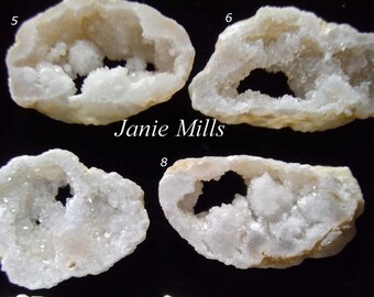 Druzy Quarz Kristall Scheibe weiße Perle oder Cabochon
