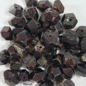 Garnet Natural Star Cut Faceted Nugget Beads
