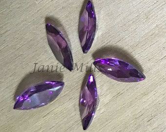 Amethyst Faceted Synthetic gemstone Pointed Back 5x10mm Marquise