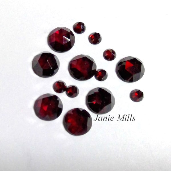 Garnet rose cut cabochon round 4mm 6mm or 8mm