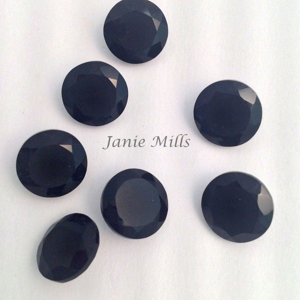 Onyx Black Faceted pointed back 3mm 5mm 10mm