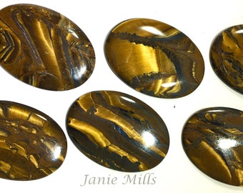 Tiger Eye Hematite 25x35 mm Cabochon