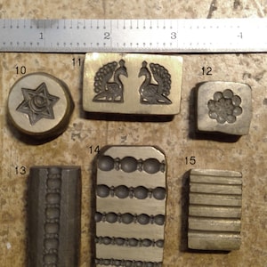 Impression Dies Bronze and Steel Vintage for Jewelry Making Forming Metal or Clay