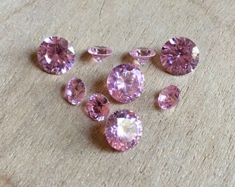 Zircon rose rond facetté 3 mm 4 mm 5 mm 6 mm 8 mm 10 mm ou 15 mm