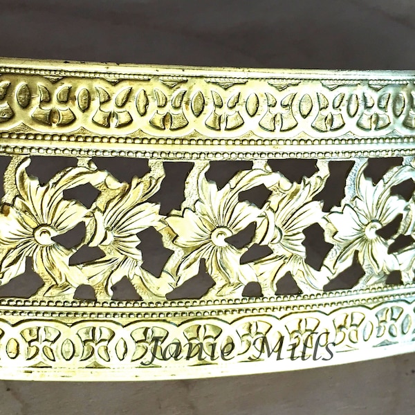 Lamp Banding Brass 2 inch Pierced Floral Texture for Rolling Mill