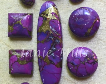 Mojave Purple Turquoise Copper Cabochon 10mm round 12mm round 10x14mm oval 10x35mm oblong 10x10mm square or 6x8mm oval