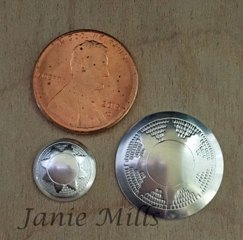 Sterling Concho Star stamped 19mm