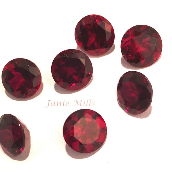 Garnet Corundum Synthetic Gemstone round 3mm 4mm 5mm 6mm 8mm 10mm or 15mm Pointed Back