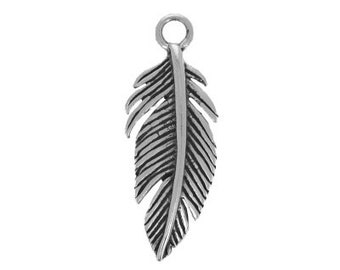 Ciondolo piuma in argento Sterling da 7/8" confezione da 1