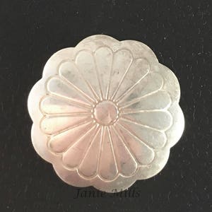 Sterling Concho  round stamped Scalloped 20mm
