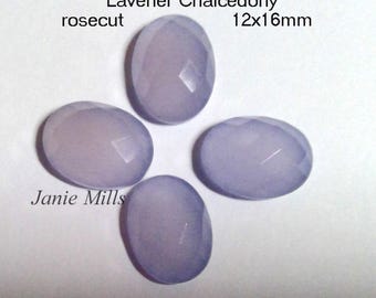 Chalcedony Lavender Rosecut Oval Cabochon 12x16 mm