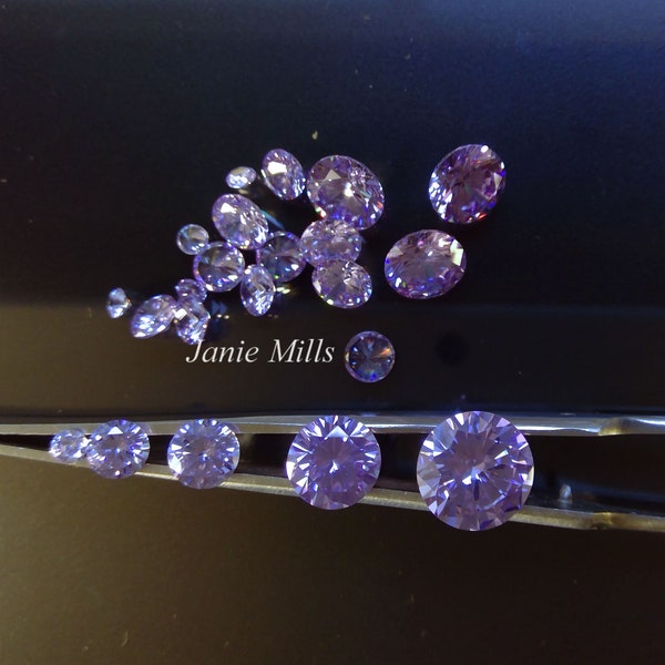 Lavender Veri Peri Zirconia faceted round 3mm 5mm 6mm 8mm or 10mm