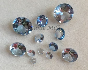 Light Blue Spinel Synthetic faceted gemstone round 3mm 4mm 5mm 6mm 8mm 10mm 12mm 15mm or 18mm