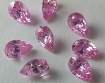 Pink Zirkonia facettiert 6x9mm Perle