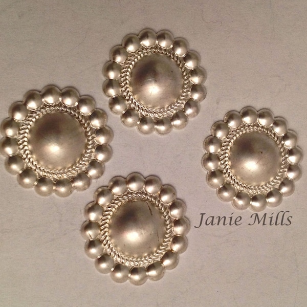 Sterling concho 18 mm round 10 mm dome stamped