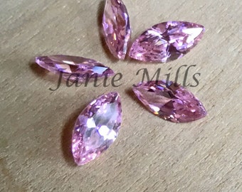 Pink Zirconia faceted gemstone 5x10mm Marquise