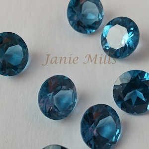 Blue Spinel Synthetic faceted gemstone round 3mm 4mm 5mm or 6mm 8mm 10mm 13mm or 15mm