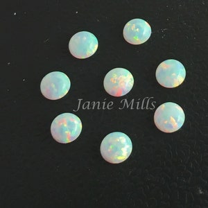 Opal Cabochon white Synthetic 3mm 4mm 5mm or 6mm or 8mm