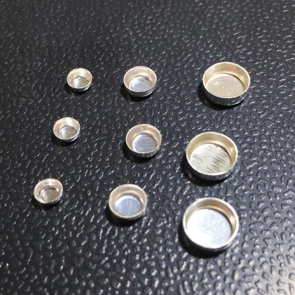 Sterling Bezel Cup round plain 3mm 4mm 5mm 6mm 8mm or 10mm