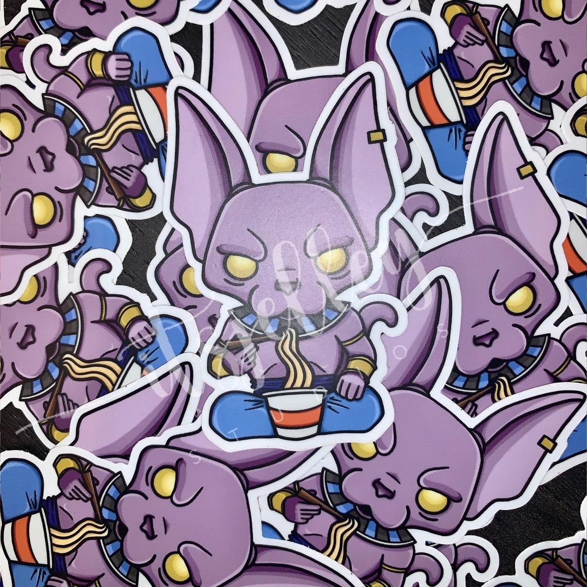 BEERUS Eating Noodles Sticker Dragonball Super DBS/DBZ Etsy