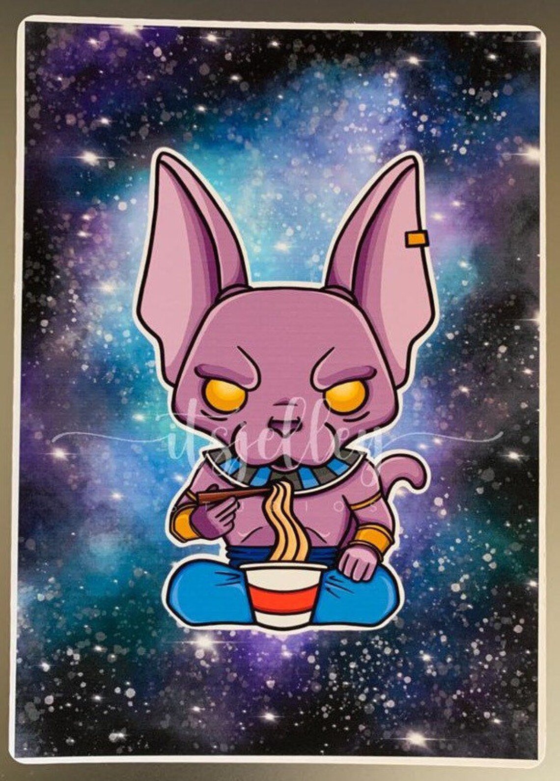 Beerus Eating Noodles Dragonball Super DBS/DBZ Illustration Etsy