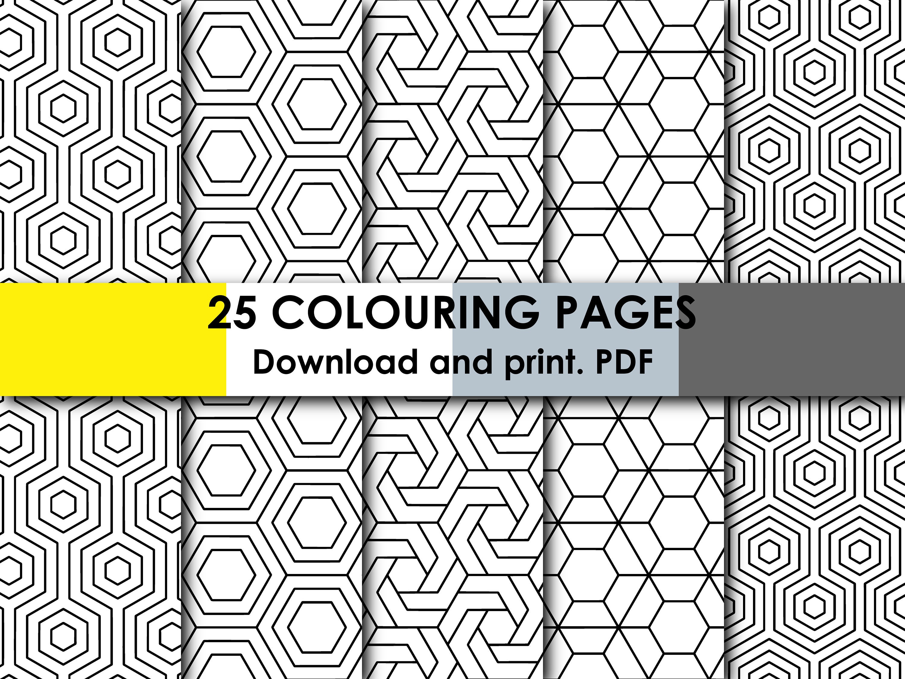 25 Printable Colouring Pages in PDF Size A4 Instant Digital Download ...