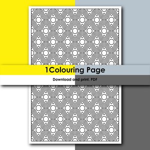 One A4 Printable Coloring page in PDF | Instant Digital Download | Minimal Geometric Abstract Pattern Vector Art | Dreams