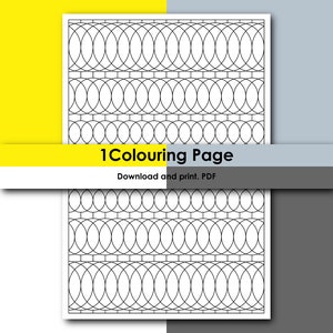 One A4 Printable Coloring page in PDF | Instant Digital Download | Minimal Geometric Abstract Pattern Vector Art | BOUNCY