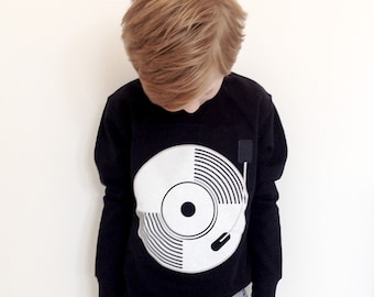 Kids Record Player Sweatshirt, Child's Vinyl Sweatshirt, Kids Vinyl Sweatshirt