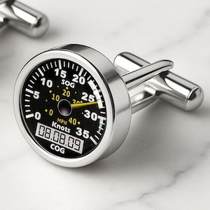 Personalised Speedboat Yacht Speedometer Cufflinks